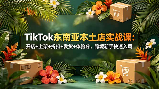 TikTok东南亚本土店实战课：开店+上架+折扣+发货+体验分，跨境新手快速入局青祥项目库-闲云创业网-老谢轻创网-中创网-福缘网-冒泡网-资源之家-魔方项目库青祥项目库