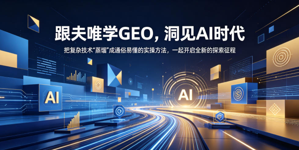 跟夫唯学GEO，洞见AI时代，把复杂技术“蒸馏”成通俗易懂的实操方法，一起开启全新的探索征程青祥项目库-闲云创业网-老谢轻创网-中创网-福缘网-冒泡网-资源之家-魔方项目库青祥项目库