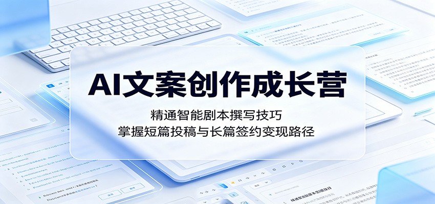 AI文案创作成长营：精通智能剧本撰写技巧，掌握短篇投稿与长篇签约变现路径青祥项目库-闲云创业网-老谢轻创网-中创网-福缘网-冒泡网-资源之家-魔方项目库青祥项目库