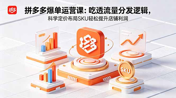 拼多多爆单运营实战课：吃透流量分发逻辑，科学定价布局SKU轻松提升店铺利润青祥项目库-闲云创业网-老谢轻创网-中创网-福缘网-冒泡网-资源之家-魔方项目库青祥项目库