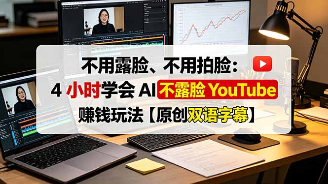 不用露脸、不用拍脸：4 小时学会 AI 不露脸 YouTube 赚钱玩法【原创双语字幕】青祥项目库-闲云创业网-老谢轻创网-中创网-福缘网-冒泡网-资源之家-魔方项目库青祥项目库