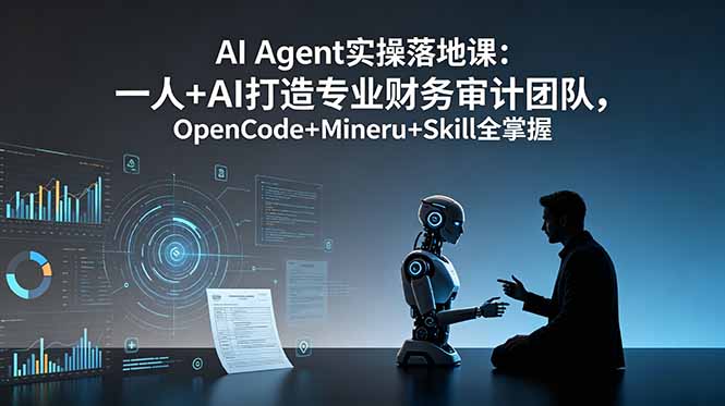 AI Agent实操落地课：一人+AI打造专业财务审计团队，OpenCode+Mineru+Skill全掌握青祥项目库-闲云创业网-老谢轻创网-中创网-福缘网-冒泡网-资源之家-魔方项目库青祥项目库