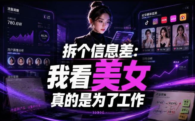 【理直气壮】我给看美女找了一个非常恰当的理由，信息差项目青祥项目库-闲云创业网-老谢轻创网-中创网-福缘网-冒泡网-资源之家-魔方项目库青祥项目库