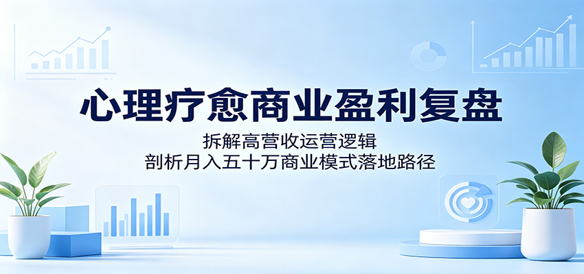 心理疗愈商业盈利复盘：拆解高营收运营逻辑，剖析月入五十万商业模式落地路径青祥项目库-闲云创业网-老谢轻创网-中创网-福缘网-冒泡网-资源之家-魔方项目库青祥项目库