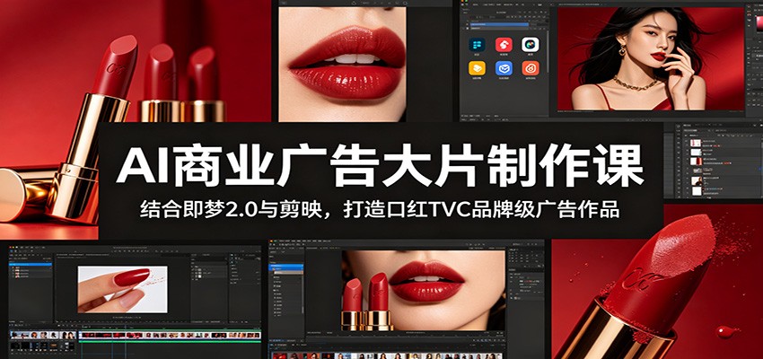 AI商业广告大片制作课：结合即梦2.0与剪映，打造口红TVC品牌级广告作品青祥项目库-闲云创业网-老谢轻创网-中创网-福缘网-冒泡网-资源之家-魔方项目库青祥项目库
