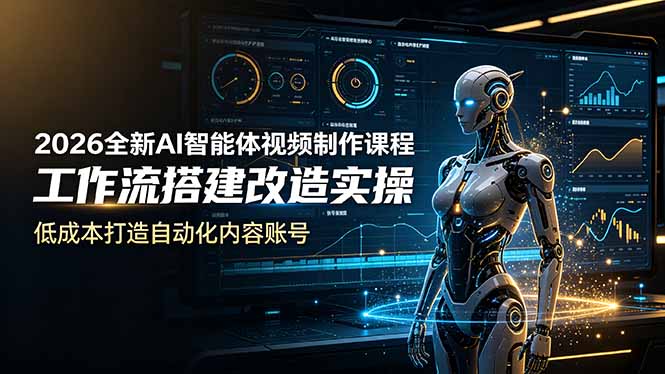 2026全新AI Codex智能体视频制作课程，工作流搭建改造实操，低成本打造自动化内容账号青祥项目库-闲云创业网-老谢轻创网-中创网-福缘网-冒泡网-资源之家-魔方项目库青祥项目库