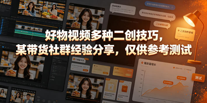 好物视频多种二创技巧，某带货社群经验分享，仅供参考测试青祥项目库-闲云创业网-老谢轻创网-中创网-福缘网-冒泡网-资源之家-魔方项目库青祥项目库