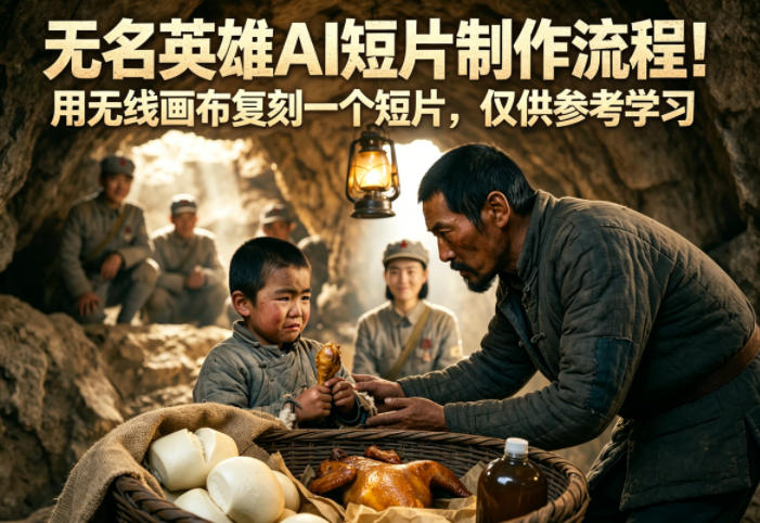 无名英雄AI短片制作流程！用无线画布复刻一个短片，仅供参考学习青祥项目库-闲云创业网-老谢轻创网-中创网-福缘网-冒泡网-资源之家-魔方项目库青祥项目库