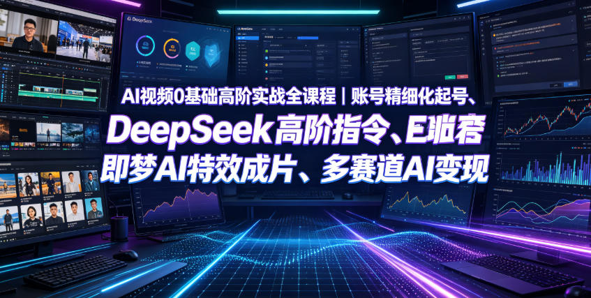 AI视频0基础高阶实战全课程｜账号精细化起号、DeepSeek高阶指令、即梦AI特效成片、多赛道AI短视频量产变现青祥项目库-闲云创业网-老谢轻创网-中创网-福缘网-冒泡网-资源之家-魔方项目库青祥项目库