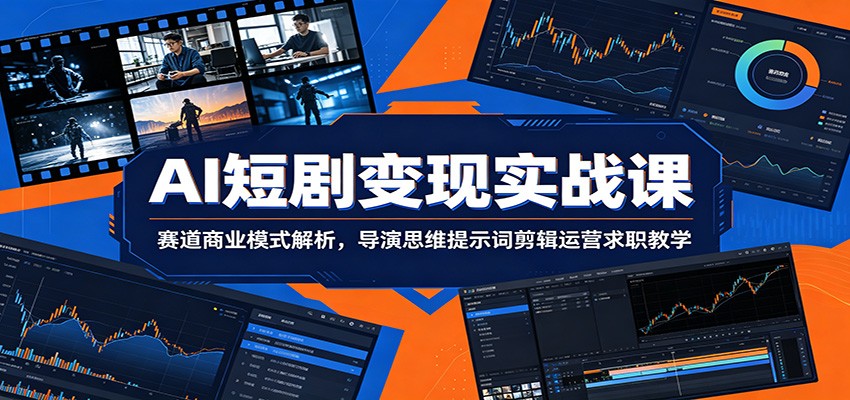 AI短剧变现实战课：赛道商业模式解析，导演思维提示词剪辑运营求职教学青祥项目库-闲云创业网-老谢轻创网-中创网-福缘网-冒泡网-资源之家-魔方项目库青祥项目库
