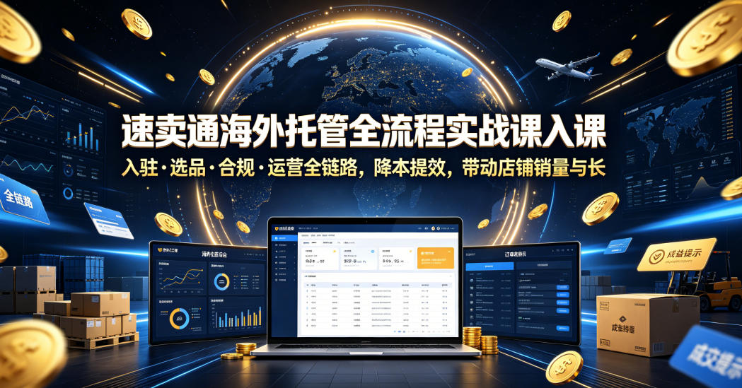 速卖通海外托管全流程实战课入驻・选品・合规・运营全链路，降本提效，带动店铺销量与收益增长青祥项目库-闲云创业网-老谢轻创网-中创网-福缘网-冒泡网-资源之家-魔方项目库青祥项目库