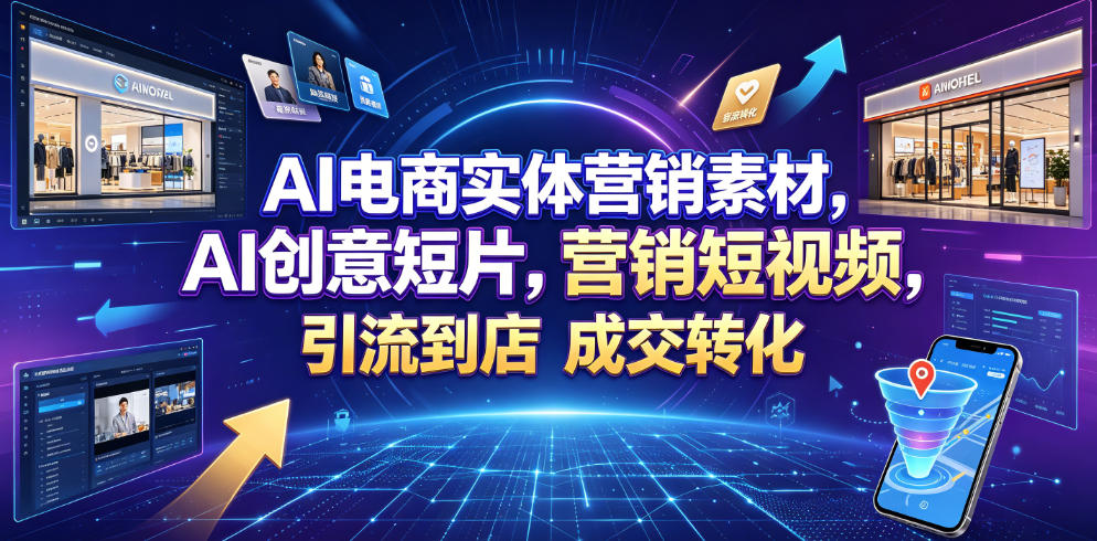 AI电商实体营销素材，AI创意短片，高效打造营销短视频，轻松引流到店，稳定提升门店客流与成交转化青祥项目库-闲云创业网-老谢轻创网-中创网-福缘网-冒泡网-资源之家-魔方项目库青祥项目库