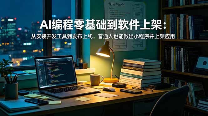 AI编程零基础到软件上架：从安装开发工具到发布上线，普通人也能做出小程序并上架应用商店青祥项目库-闲云创业网-老谢轻创网-中创网-福缘网-冒泡网-资源之家-魔方项目库青祥项目库