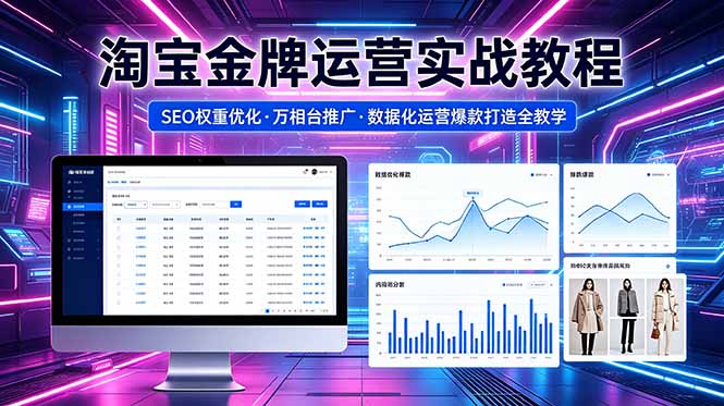 2026 淘宝金牌运营实战教程，SEO权重优化万相台推广，数据化运营爆款打造全教学青祥项目库-闲云创业网-老谢轻创网-中创网-福缘网-冒泡网-资源之家-魔方项目库青祥项目库