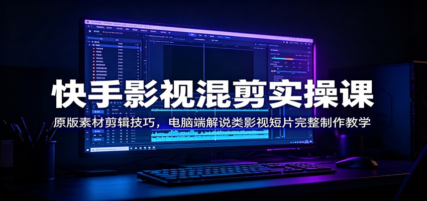 快手影视混剪实操课：原版素材剪辑技巧，电脑端解说类影视短片完整制作教学青祥项目库-闲云创业网-老谢轻创网-中创网-福缘网-冒泡网-资源之家-魔方项目库青祥项目库