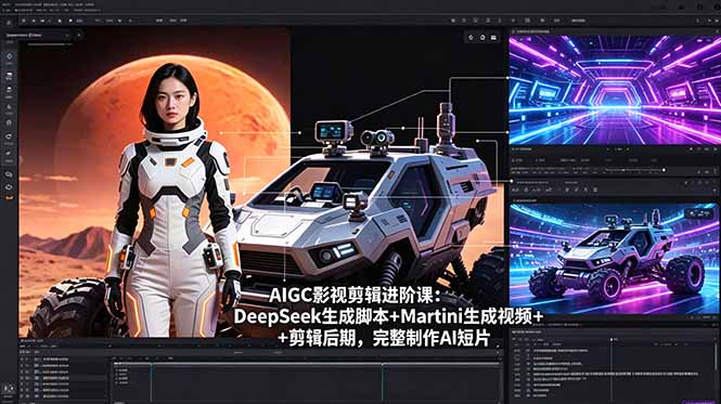AIGC影视剪辑进阶课:DeepSeek生成脚本+Martini生成视频+剪辑后期,完整制作AI短片青祥项目库-闲云创业网-老谢轻创网-中创网-福缘网-冒泡网-资源之家-魔方项目库青祥项目库