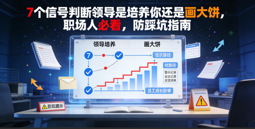 付费文章：7个信号判断领导是培养你还是画大饼，职场人必看，防踩坑指南青祥项目库-闲云创业网-老谢轻创网-中创网-福缘网-冒泡网-资源之家-魔方项目库青祥项目库
