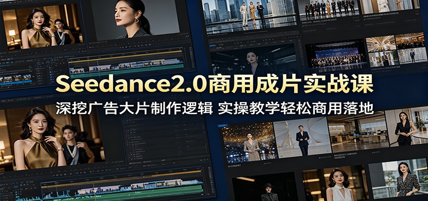 Seedance2.0商用成片实战课：深挖广告大片制作逻辑，实操教学轻松商用落地青祥项目库-闲云创业网-老谢轻创网-中创网-福缘网-冒泡网-资源之家-魔方项目库青祥项目库
