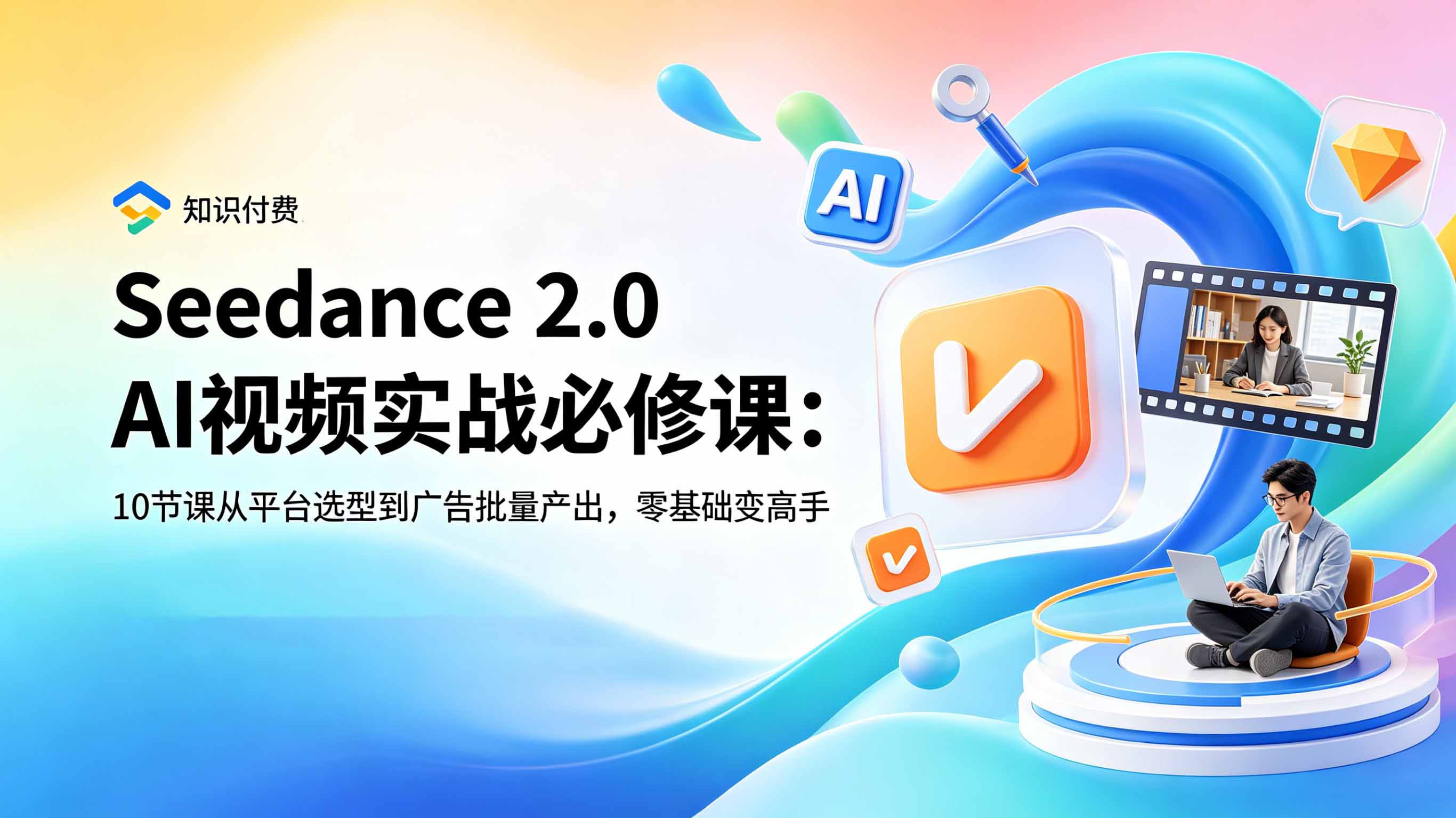 Seedance 2.0 AI视频实战必修课：10节课从平台选型到广告批量产出，零基础变高手青祥项目库-闲云创业网-老谢轻创网-中创网-福缘网-冒泡网-资源之家-魔方项目库青祥项目库