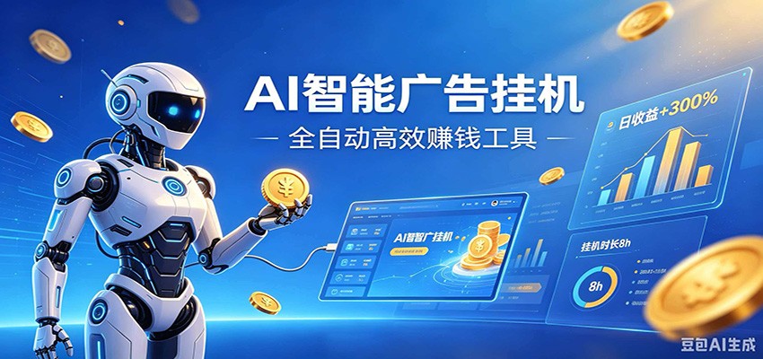 AI智能广告挂机，小白轻松上手，在家自动赚收益青祥项目库-闲云创业网-老谢轻创网-中创网-福缘网-冒泡网-资源之家-魔方项目库青祥项目库