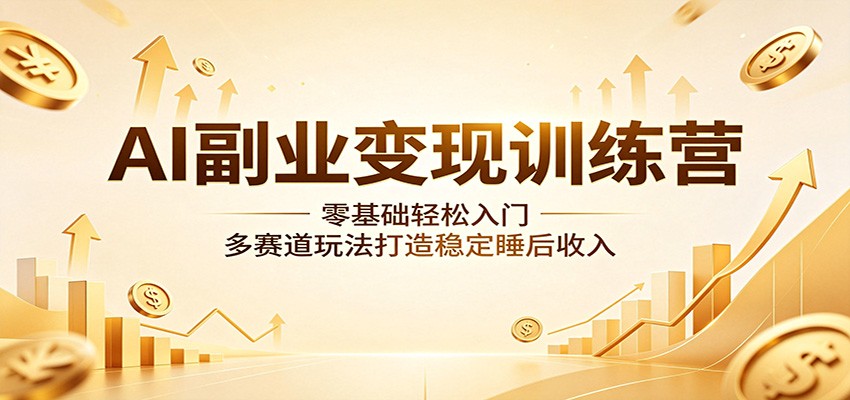 AI副业变现训练营：零基础轻松入门，多赛道玩法打造稳定睡后收入青祥项目库-闲云创业网-老谢轻创网-中创网-福缘网-冒泡网-资源之家-魔方项目库青祥项目库