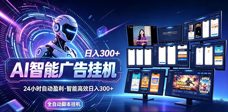 AI智能广告挂G项目，无需人工，单机稳定日入200+，可矩阵放大，24小时不间断刷广告賺收益【揭秘】青祥项目库-闲云创业网-老谢轻创网-中创网-福缘网-冒泡网-资源之家-魔方项目库青祥项目库
