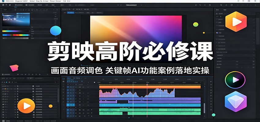 剪映高阶必修课：画面音频调色，关键帧AI功能案例落地实操青祥项目库-闲云创业网-老谢轻创网-中创网-福缘网-冒泡网-资源之家-魔方项目库青祥项目库