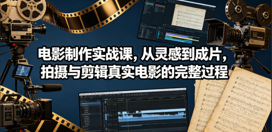 电影制作实战课，从灵感到成片，拍摄与剪辑真实电影的完整过程【原创双语字幕】青祥项目库-闲云创业网-老谢轻创网-中创网-福缘网-冒泡网-资源之家-魔方项目库青祥项目库