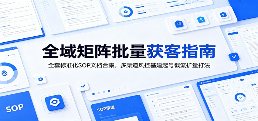 全域矩阵批量获客指南：全套标准化SOP文档合集，多渠道风控基建起号截流扩量打法青祥项目库-闲云创业网-老谢轻创网-中创网-福缘网-冒泡网-资源之家-魔方项目库青祥项目库