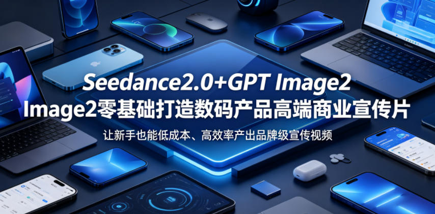 Seedance2.0+GPT Image2零基础打造数码产品高端商业宣传片，让新手也能低成本、高效率产出品牌级宣传视频青祥项目库-闲云创业网-老谢轻创网-中创网-福缘网-冒泡网-资源之家-魔方项目库青祥项目库