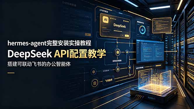 hermes-agent完整安装实操教程，DeepSeek API配置教学，搭建可联动飞书的办公智能体青祥项目库-闲云创业网-老谢轻创网-中创网-福缘网-冒泡网-资源之家-魔方项目库青祥项目库
