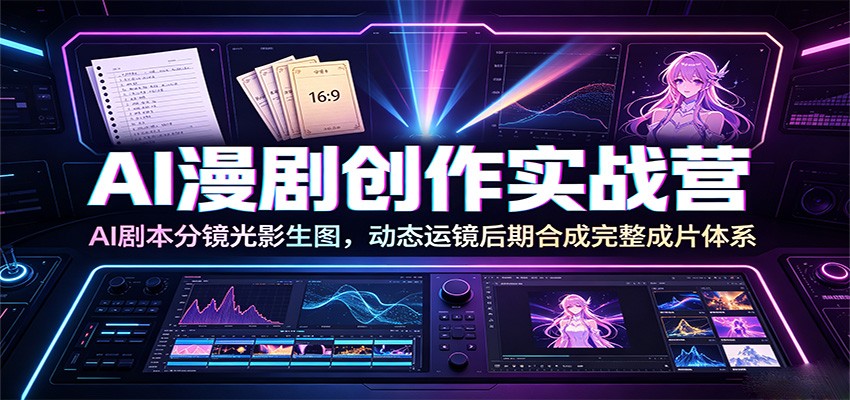 AI漫剧创作实战营：AI剧本分镜光影生图，动态运镜后期合成完整成片体系青祥项目库-闲云创业网-老谢轻创网-中创网-福缘网-冒泡网-资源之家-魔方项目库青祥项目库