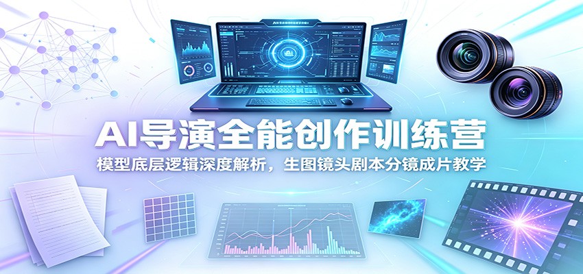 AI导演全能创作训练营：模型底层逻辑深度解析，生图镜头剧本分镜成片教学青祥项目库-闲云创业网-老谢轻创网-中创网-福缘网-冒泡网-资源之家-魔方项目库青祥项目库