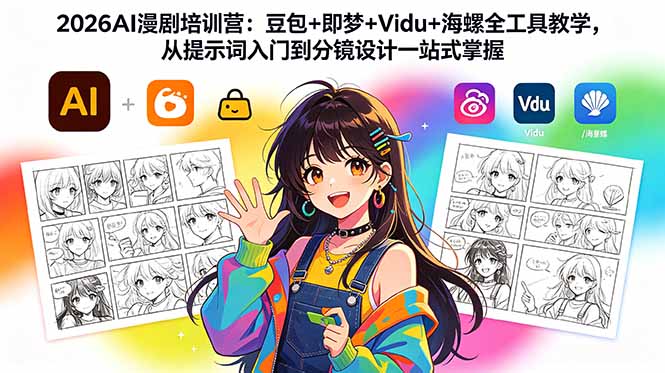 2026AI漫剧培训营：豆包+即梦+Vidu+海螺全工具教学，从提示词入门到分镜设计一站式掌握青祥项目库-闲云创业网-老谢轻创网-中创网-福缘网-冒泡网-资源之家-魔方项目库青祥项目库