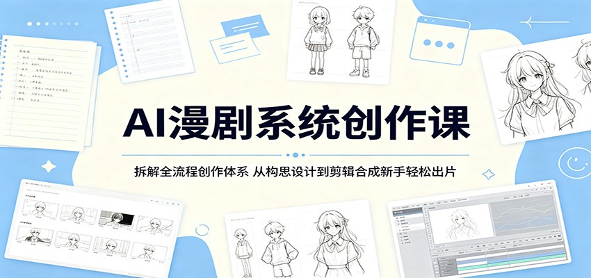 AI漫剧系统创作课：拆解全流程创作体系，从构思设计到剪辑合成新手轻松出片青祥项目库-闲云创业网-老谢轻创网-中创网-福缘网-冒泡网-资源之家-魔方项目库青祥项目库