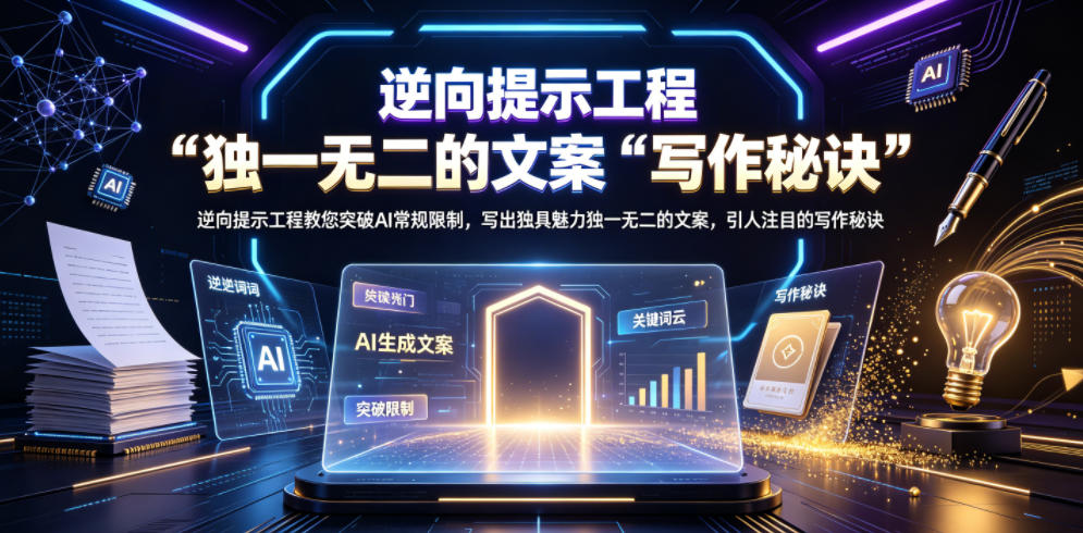 逆向提示工程教您突破AI常规限制，写出独具魅力独一无二的文案，引人注目的写作秘诀【原创双语字幕】青祥项目库-闲云创业网-老谢轻创网-中创网-福缘网-冒泡网-资源之家-魔方项目库青祥项目库