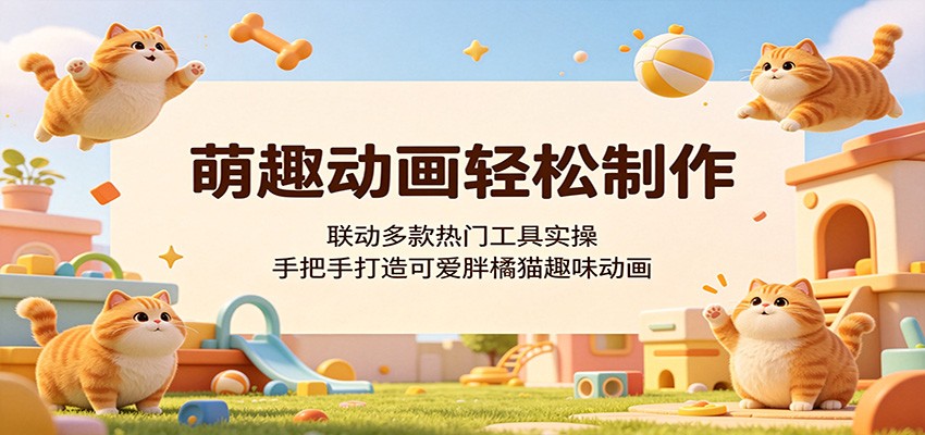 萌趣动画轻松制作，联动多款热门工具实操，手把手打造可爱胖橘猫趣味动画青祥项目库-闲云创业网-老谢轻创网-中创网-福缘网-冒泡网-资源之家-魔方项目库青祥项目库