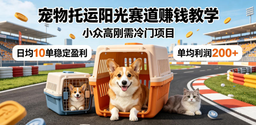宠物托运阳光赛道賺钱教学，小众高刚需冷门项目，日均10单稳定盈利，单均利润200+青祥项目库-闲云创业网-老谢轻创网-中创网-福缘网-冒泡网-资源之家-魔方项目库青祥项目库