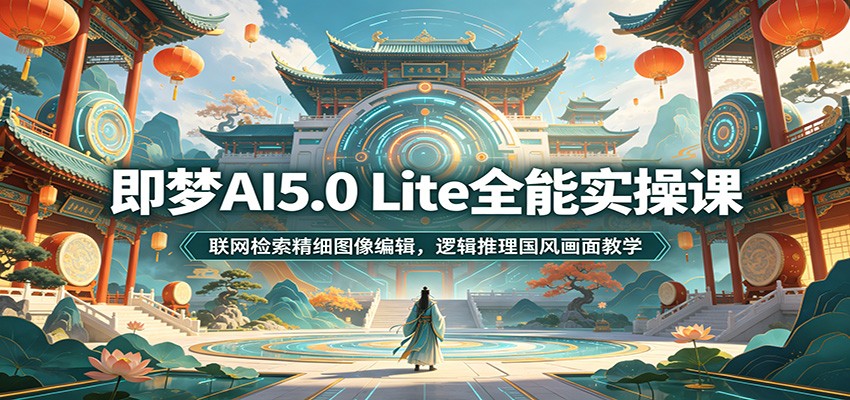 即梦AI5.0 Lite全能实操课：联网检索精细图像编辑，逻辑推理国风画面教学青祥项目库-闲云创业网-老谢轻创网-中创网-福缘网-冒泡网-资源之家-魔方项目库青祥项目库