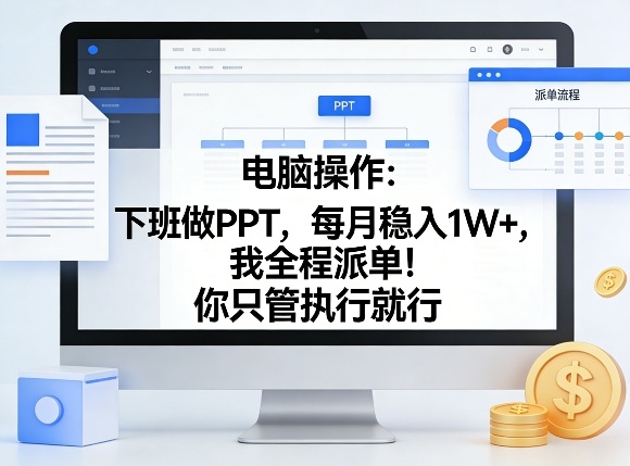 电脑操作:下班做PPT,每月稳入1W+,我全程派单!你只管执行就行【揭秘】青祥项目库-闲云创业网-老谢轻创网-中创网-福缘网-冒泡网-资源之家-魔方项目库青祥项目库