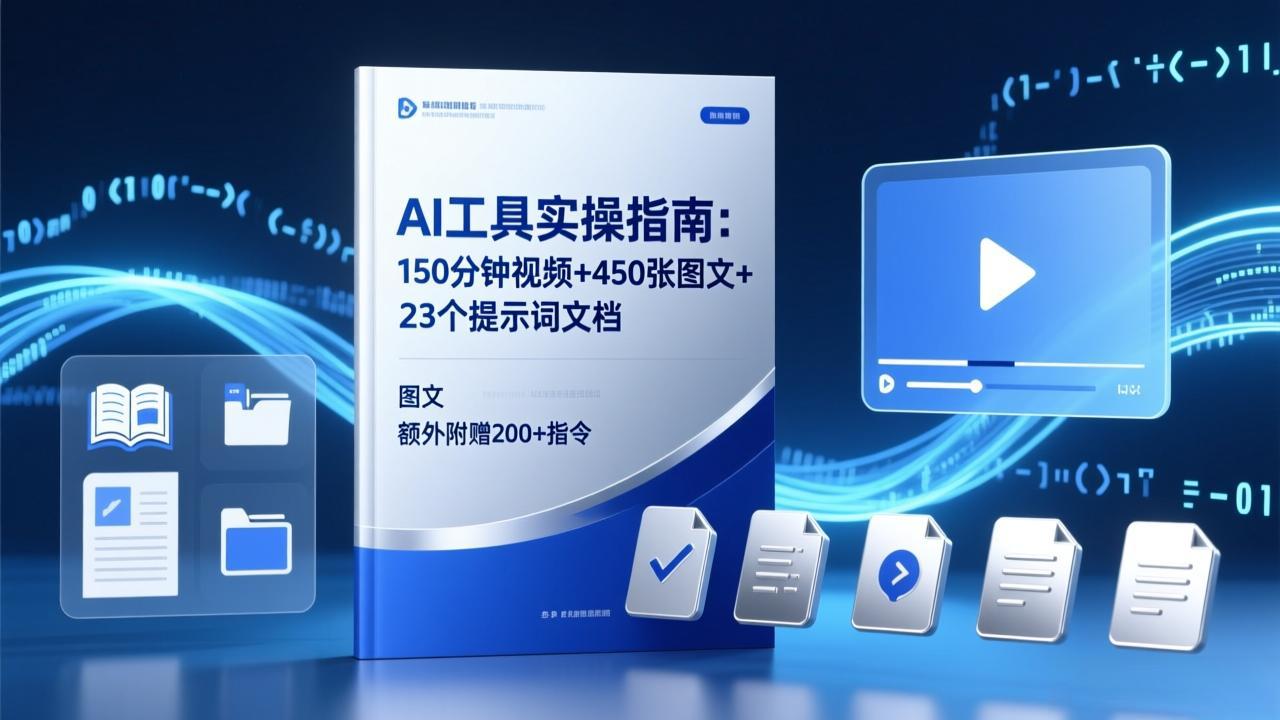 AI工具实操指南：150分钟视频+450张图文+23个提示词文档，额外附赠200+指令青祥项目库-闲云创业网-老谢轻创网-中创网-福缘网-冒泡网-资源之家-魔方项目库青祥项目库