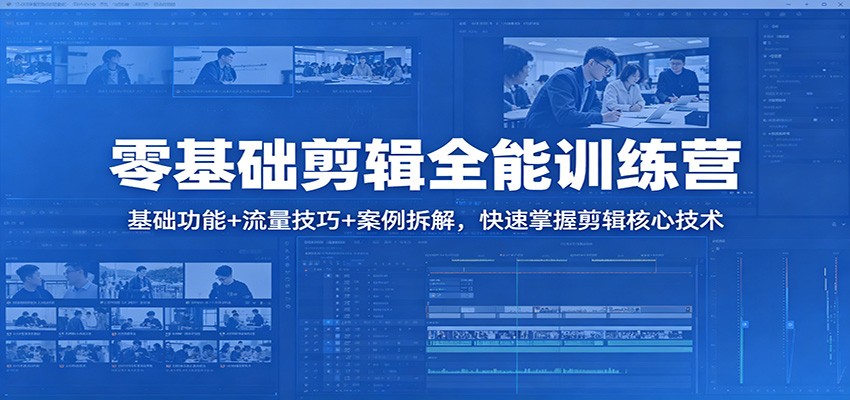 零基础剪辑全能训练营：基础功能+流量技巧+案例拆解，快速掌握剪辑核心技术青祥项目库-闲云创业网-老谢轻创网-中创网-福缘网-冒泡网-资源之家-魔方项目库青祥项目库
