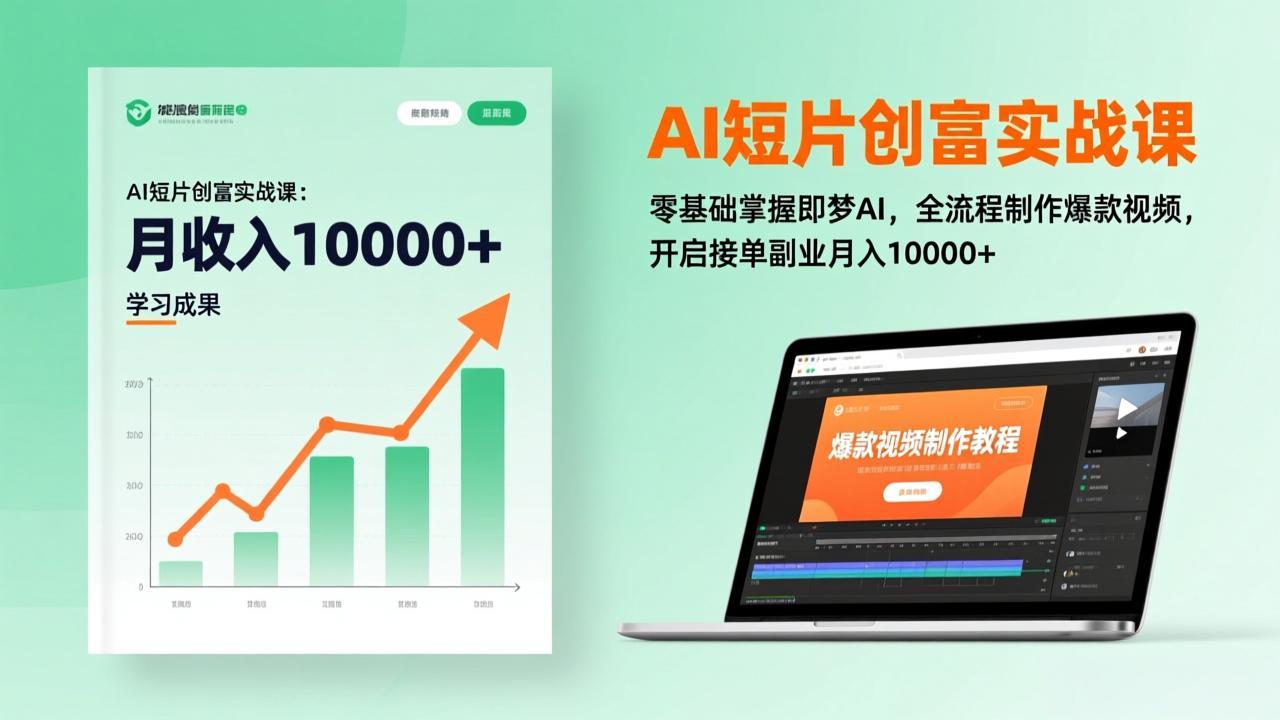 AI短片创富实战课：零基础掌握即梦AI，全流程制作爆款视频，开启接单副业月入10000+(更新青祥项目库-闲云创业网-老谢轻创网-中创网-福缘网-冒泡网-资源之家-魔方项目库青祥项目库