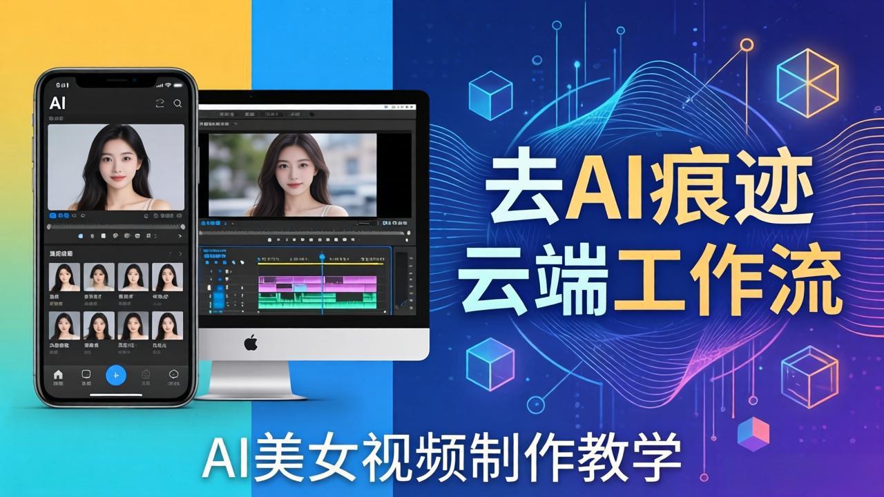 AI美女视频制作教学：去AI痕迹，云端工作流出图，手机电脑均可，不需要配置青祥项目库-闲云创业网-老谢轻创网-中创网-福缘网-冒泡网-资源之家-魔方项目库青祥项目库