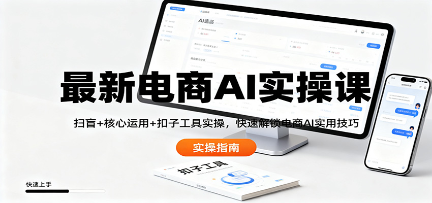 最新电商AI实操课:扫盲+核心运用+扣子工具实操,快速解锁电商AI实用技巧青祥项目库-闲云创业网-老谢轻创网-中创网-福缘网-冒泡网-资源之家-魔方项目库青祥项目库