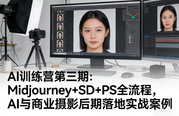 AI训练营第三期:Midjourney+SD+PS全流程,AI与商业摄影后期落地实战案例青祥项目库-闲云创业网-老谢轻创网-中创网-福缘网-冒泡网-资源之家-魔方项目库青祥项目库