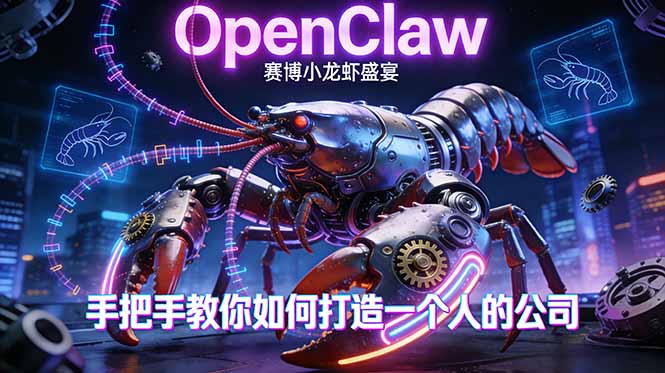 OpenClaw，小龙虾-从产品到爆款的成长之路，手把手教你如何打造一个人的公司青祥项目库-闲云创业网-老谢轻创网-中创网-福缘网-冒泡网-资源之家-魔方项目库青祥项目库