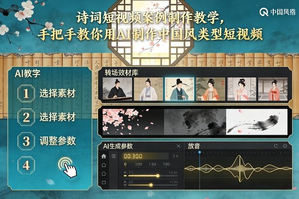 古诗词短视频案例制作教学，手把手教你用AI制作中国风类型短视频青祥项目库-闲云创业网-老谢轻创网-中创网-福缘网-冒泡网-资源之家-魔方项目库青祥项目库