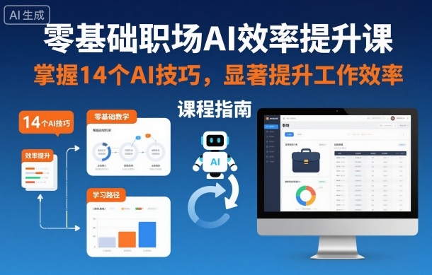 零基础职场AI效率提升课,掌握14个AI技巧,显著提升工作效率青祥项目库-闲云创业网-老谢轻创网-中创网-福缘网-冒泡网-资源之家-魔方项目库青祥项目库