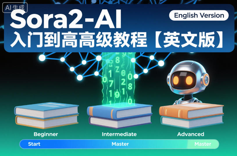 Sora2-AI入门到高级教程【英文版】青祥项目库-闲云创业网-老谢轻创网-中创网-福缘网-冒泡网-资源之家-魔方项目库青祥项目库